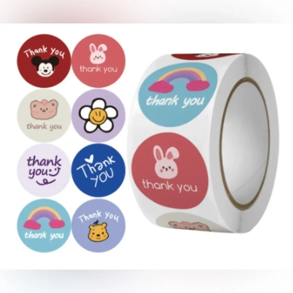 thank you stickers (variety pack) 1in round | shipping supplies 1